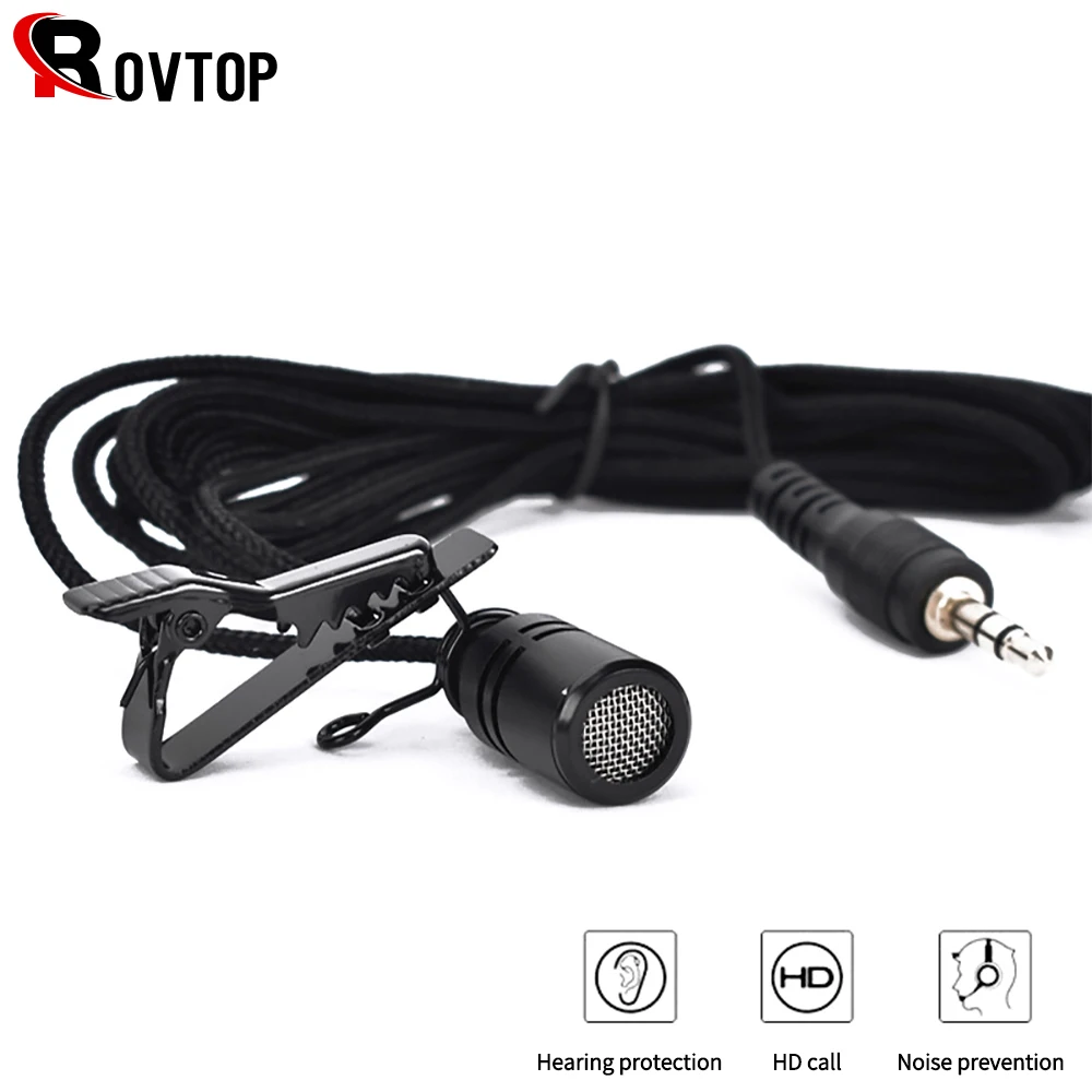 Rovtop Portable 3.5mm Jack Lavalier Tie Clip Microphone Mini Omnidirectional Microphone Audio Mic for Computer Laptop Phone 2.5m
Rovtop Portable 3.5mm Jack Lavalier Tie Clip Microphone Mini Omnidirectional Microphone Audio Mic for Computer Laptop Phone 2.5m