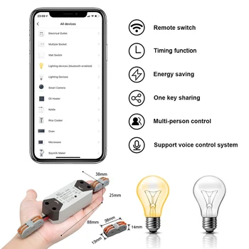 New 433MHz RF Smart Wi-Fi Switch Wireless Relay Remote Control Voice/APP Control Compatible with Alexa Google 10A 90-250V
New 433MHz RF Smart Wi-Fi Switch Wireless Relay Remote Control Voice/APP Control Compatible with Alexa Google 10A 90-250V