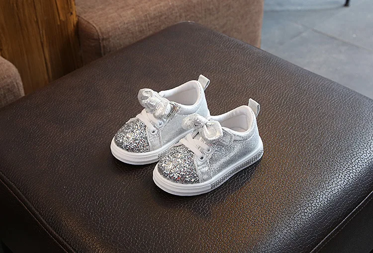 1-6Years Old Baby Girl Bow Sequin Crib Casual Shoes Dress Shoes Baby Casual Shoes Girls Shoes
