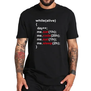 While Alive Programmer T shirt Live Eat Code Eat Sleep Simple Letter Design Nerd Coder Tshirt EU Size
While Alive Programmer T shirt Live Eat Code Eat Sleep Simple Letter Design Nerd Coder Tshirt EU Size