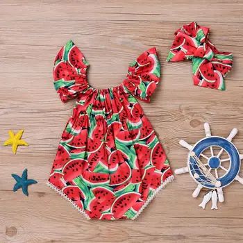 PatPat Watermelon Bodysuit and Headband for Baby Summer Casual 2 Piece Set Girl Romper
PatPat Watermelon Bodysuit and Headband for Baby Summer Casual 2 Piece Set Girl Romper