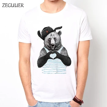 Cartoon Heart Pattern Bear Animal Cute Men T Shirt Streetwear Print Fashion Wind Cotton Round Neck Men's T-shirt Casual Clothes 
Cartoon Heart Pattern Bear Animal Cute Men T Shirt Streetwear Print Fashion Wind Cotton Round Neck Men's T-shirt Casual Clothes
