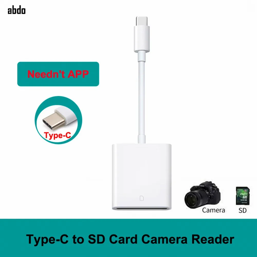 

Needn't APP SLR Camera kit Type-C/USB-C to SD Card Reader Compatible USB-C OTG Data Cable Adapter For MacBook Pro Xiaomi 8 7 6