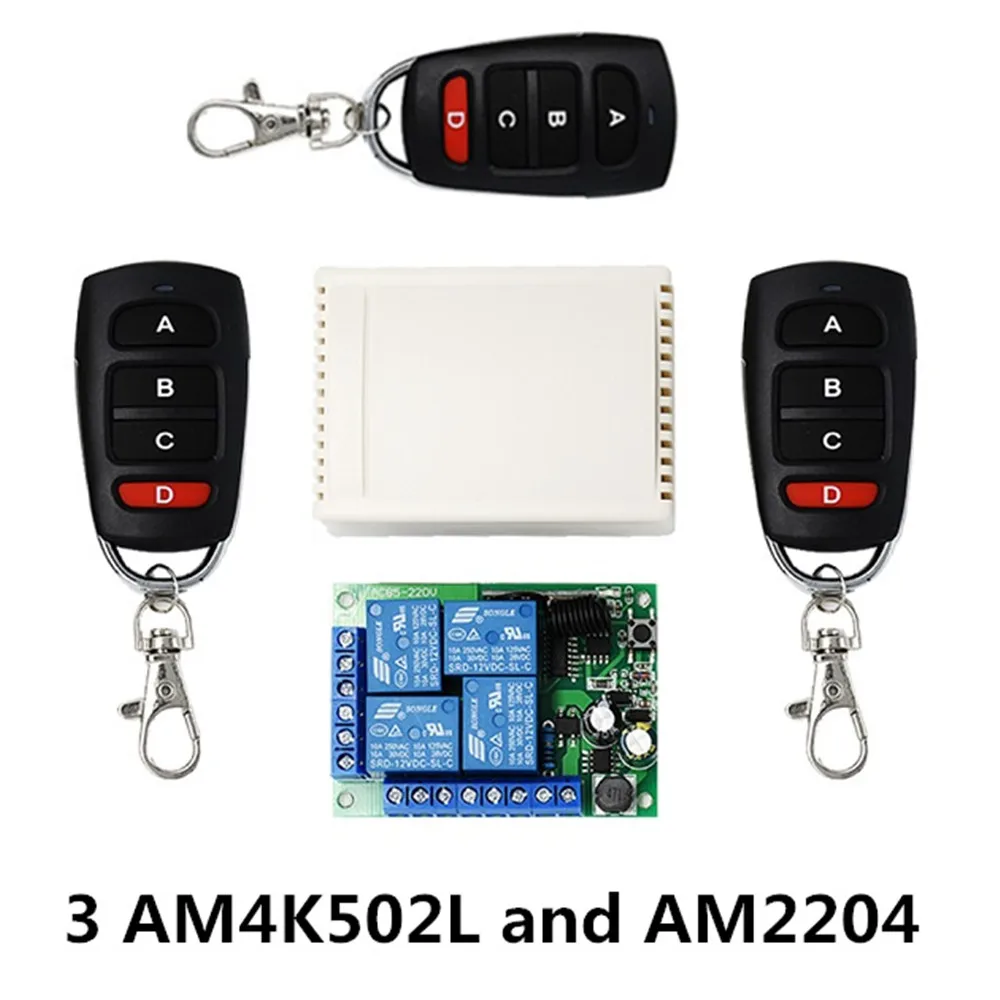 3 Pieces 433 mhz Control 433Mhz Remote Control Wireless Switch AC 85V ~ 250V 220V 4 CH Relay Receiver Module
3 Pieces 433 mhz Control 433Mhz Remote Control Wireless Switch AC 85V ~ 250V 220V 4 CH Relay Receiver Module