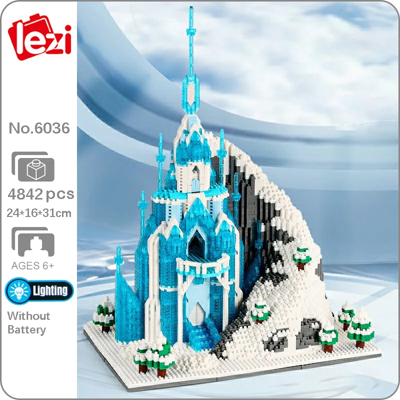 Lezi 6036 г. мировая архитектура снег лед замороженный замок дворец со