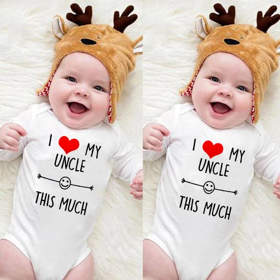 I Love My Uncle This Much Newborn Cotton Romper 0-24M Infant Long Sleeve Funny Jumpsuit Toddler Baby Boy Girl Fashion Playsuit
I Love My Uncle This Much Newborn Cotton Romper 0-24M Infant Long Sleeve Funny Jumpsuit Toddler Baby Boy Girl Fashion Playsuit