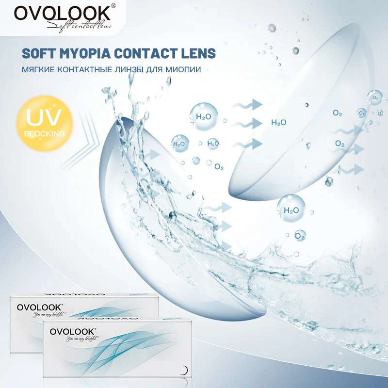 OVOLOOK-1 Pair Transparent Contact Lenses Correction With Degree for Vision Diopter Prescription Lenses Lens Container for Gift
OVOLOOK-1 Pair Transparent Contact Lenses Correction With Degree for Vision Diopter Prescription Lenses Lens Container for Gift