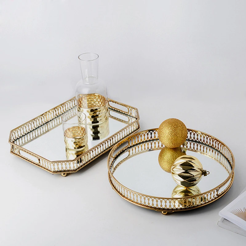 Vintage Geometry Style Gold Metal Mirror Base Tray Desktop Tableware Storage Tray Glass Fruit Decorative Organize Plate ZH322
Vintage Geometry Style Gold Metal Mirror Base Tray Desktop Tableware Storage Tray Glass Fruit Decorative Organize Plate ZH322