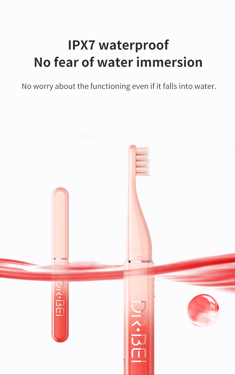 Xiaomi Doctor B Q3 Sonic Electric Toothbrush USB Rechargeable IPX7 Waterproof 45g lightweight body Soft Brush for Adult (8)
