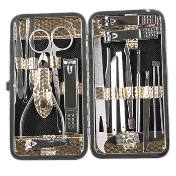19pcs of One Set Multifunctional Nail Trimmer Portable Manicure Kit Durable Nail Clippers Useful Nail Cutter for Man Woman Home
19pcs of One Set Multifunctional Nail Trimmer Portable Manicure Kit Durable Nail Clippers Useful Nail Cutter for Man Woman Home