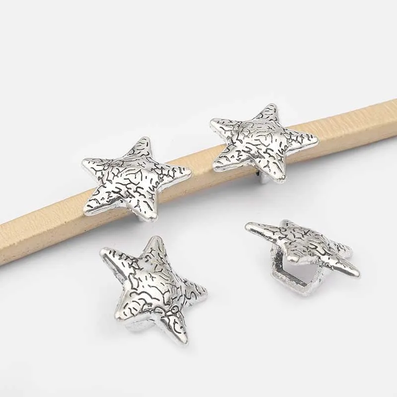 10pcs Antique Silver Pentagram Star Slider Spacer For 10x6mm Licorice Leather Cord Bracelet Jewelry Findings
10pcs Antique Silver Pentagram Star Slider Spacer For 10x6mm Licorice Leather Cord Bracelet Jewelry Findings