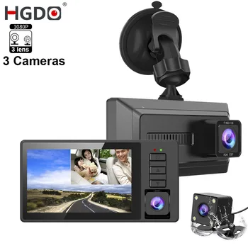 

2020 New HGDO Dash Cam 3 Cameras Lens 3" Dash Camera Dual Lens With Rearview Camera Video Recorder Auto Registrator Dvrs Car Dvr