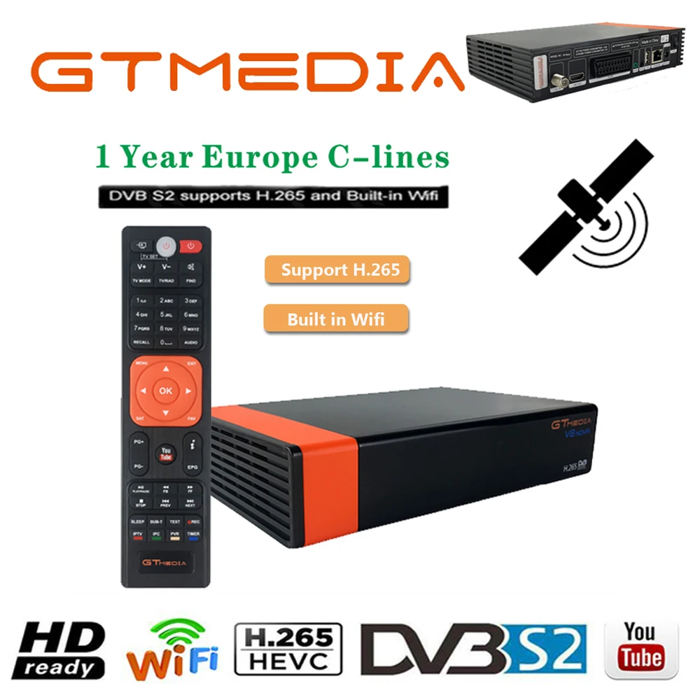The best GTMedia V8 Nova TV satellite receiver Full HD +1 year free Europe 7 line cccam built-in WIFI DVB-S2 for all Europe
The best GTMedia V8 Nova TV satellite receiver Full HD +1 year free Europe 7 line cccam built-in WIFI DVB-S2 for all Europe