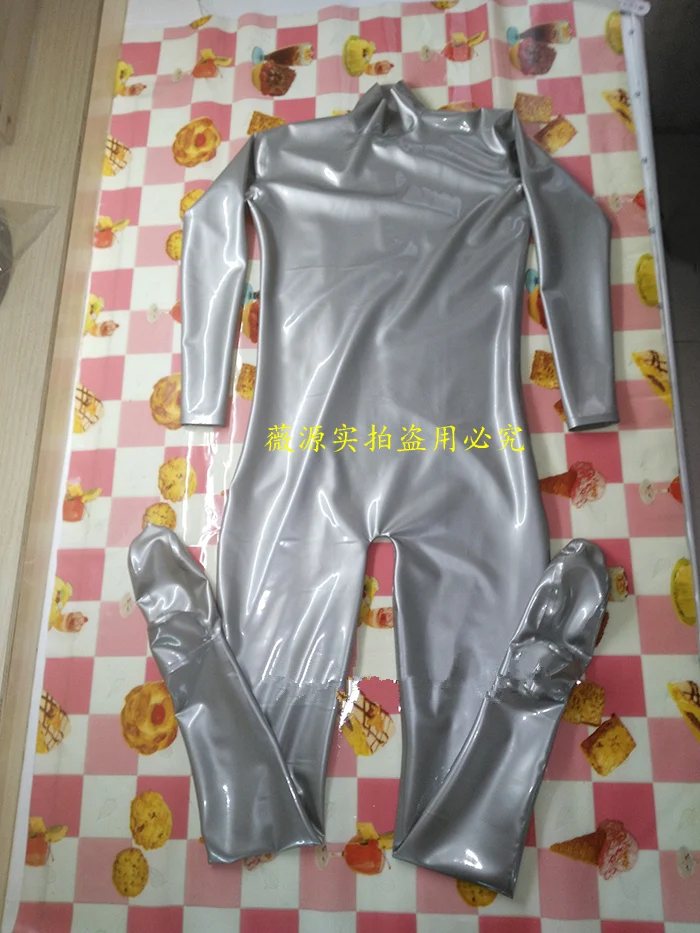 Сексуальный мужской латексный костюм с серебряным вырезом на все тело заказ |