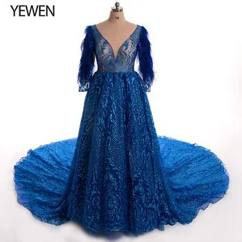 V-neck 2020 Royal Blue Prom Dress Muslim Evening dress long sleeve elegant Arab robe de soiree formal gown YeWen 
V-neck 2020 Royal Blue Prom Dress Muslim Evening dress long sleeve elegant Arab robe de soiree formal gown YeWen