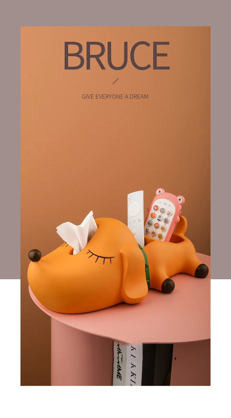 Creative Dog Tissue Box Storage Accessories Living Room Coffee Table Drawer Carton Orange Light Remote Control Toilet Paper Hold
Creative Dog Tissue Box Storage Accessories Living Room Coffee Table Drawer Carton Orange Light Remote Control Toilet Paper Hold