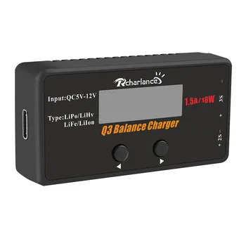 Q3 Mini 2-3S 18W Color Screen Balance Charger USB Output for 1S LiPo LiHv LiIon LiFe Battery 
Q3 Mini 2-3S 18W Color Screen Balance Charger USB Output for 1S LiPo LiHv LiIon LiFe Battery