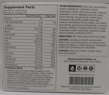 MODERE powder berry flavor supplement mineral vitamins containing hili fulvic acid 4.5gx30 bag
MODERE powder berry flavor supplement mineral vitamins containing hili fulvic acid 4.5gx30 bag