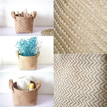 Handmade Linen Woven Flower Pot Jute Blend Cloth Storage Basket with Portable Handle Desktop Organizer Container 
Handmade Linen Woven Flower Pot Jute Blend Cloth Storage Basket with Portable Handle Desktop Organizer Container