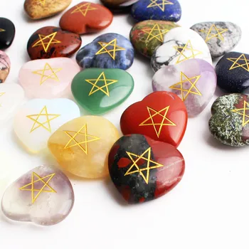 1PC Natural Crystal Five Star Rune Heart Shape Pendant Love Puffy Heart Shaped Stone Love Healing crystal Gemstone
1PC Natural Crystal Five Star Rune Heart Shape Pendant Love Puffy Heart Shaped Stone Love Healing crystal Gemstone