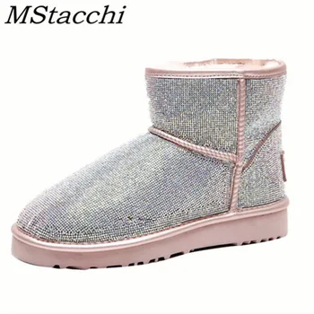 Mstacchi High Quality Rhinestone Thick Bottom Women Snow Boots 2020 New Fashion Wool Non-slip Female Shoes Botas Camperas Mujer
Mstacchi High Quality Rhinestone Thick Bottom Women Snow Boots 2020 New Fashion Wool Non-slip Female Shoes Botas Camperas Mujer