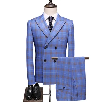 Men Light Blue Double Breasted British Style High End Custom Large Size Slim Fit Trend Suit 3pcs Set Blazer Vest Pants Waistcoat
Men Light Blue Double Breasted British Style High End Custom Large Size Slim Fit Trend Suit 3pcs Set Blazer Vest Pants Waistcoat
