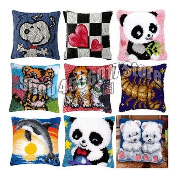 diy cross-stitch pillow latch hook kits embroidery carpet do it yourself embroidery pillow Foamiran for crafts Cartoon Covers