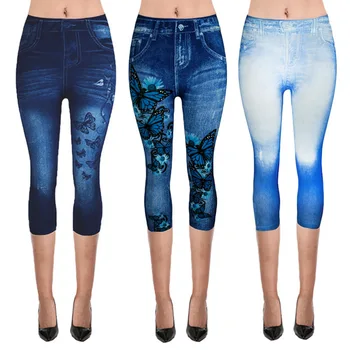 Short Leggings Pants Women High Waist Summer Sport Leggings Ladies Casual Gym Faux Jeans Push Up Workout Legging Trousers Woman 
Short Leggings Pants Women High Waist Summer Sport Leggings Ladies Casual Gym Faux Jeans Push Up Workout Legging Trousers Woman