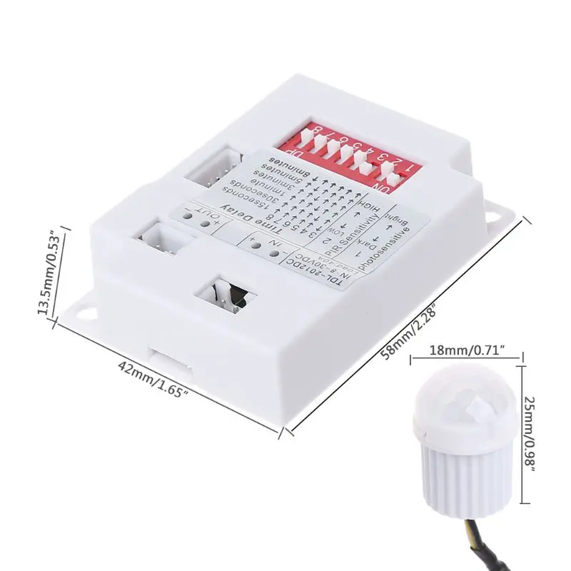PIR Motion Sensor Switch TDL-2012 IR Infrared Body Induction Detector 12VDC Y1QB
PIR Motion Sensor Switch TDL-2012 IR Infrared Body Induction Detector 12VDC Y1QB