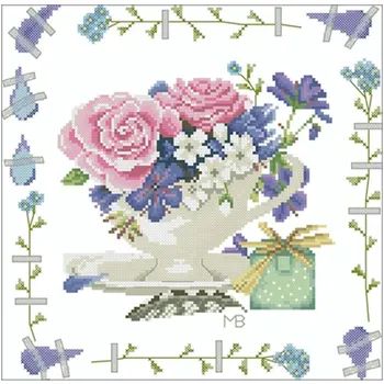 Pink roses in a teacup patterns Counted Cross Stitch 11CT 14CT 18CT DIY Chinese Cross Stitch Kits Embroidery Needlework Sets
Pink roses in a teacup patterns Counted Cross Stitch 11CT 14CT 18CT DIY Chinese Cross Stitch Kits Embroidery Needlework Sets