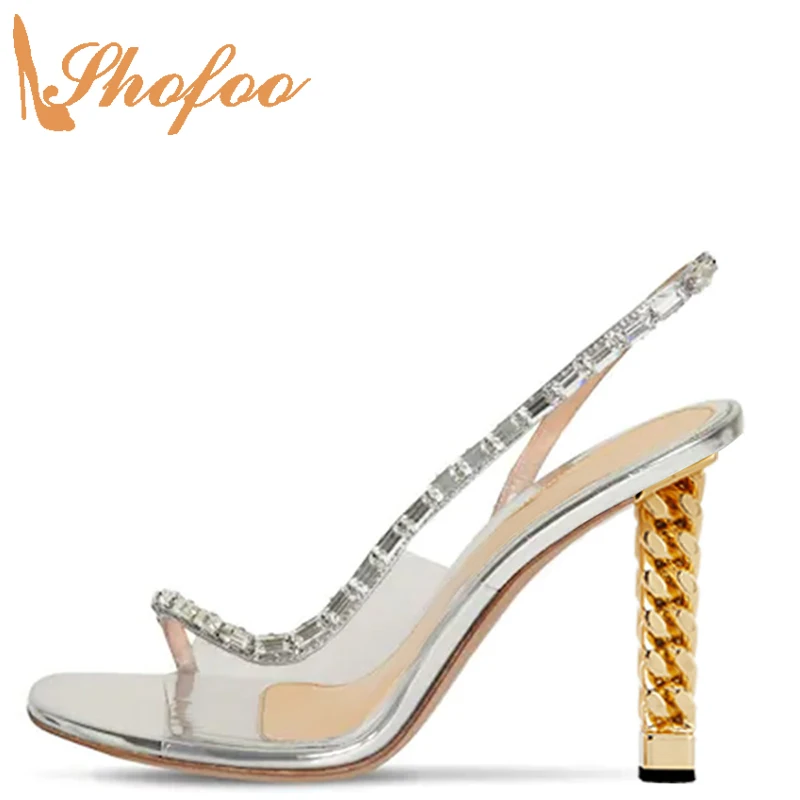 Silver Crystal Gold Chain High Heels Women Sandals Summer Fashion Wedding Party New Slip On Large Size 41 42 Ladies Shoes Shofoo
Silver Crystal Gold Chain High Heels Women Sandals Summer Fashion Wedding Party New Slip On Large Size 41 42 Ladies Shoes Shofoo