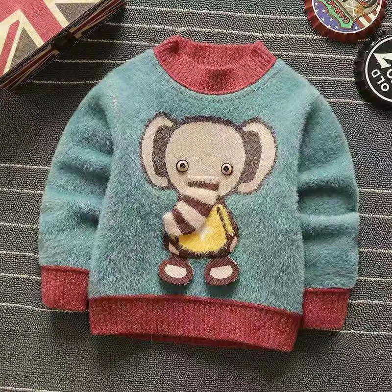 Фото Детский свитер осенне-зимний хлопковый детские толстые теплые свитера для