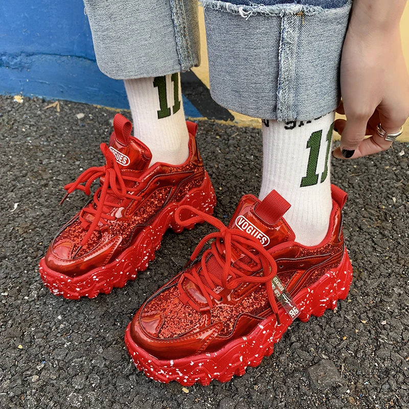 Chunky Sneakers Women Spring 2020 Fashion Sequined Cloth Bling Breathable Round Toe Leisure Women Shoes Tenis Feminino 655
Chunky Sneakers Women Spring 2020 Fashion Sequined Cloth Bling Breathable Round Toe Leisure Women Shoes Tenis Feminino 655