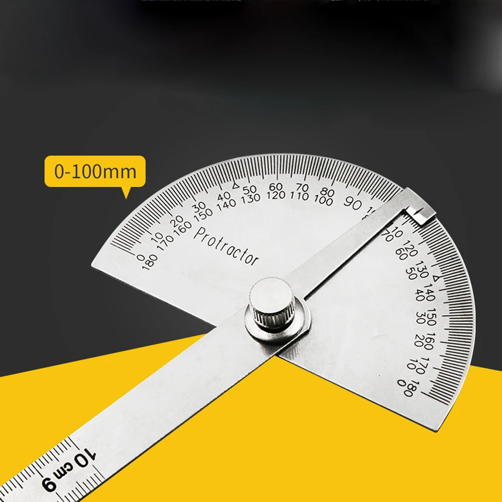 Protractor 180 degree adjustable multifunctional stainless steel round head angle ruler mathematical measurement tool
Protractor 180 degree adjustable multifunctional stainless steel round head angle ruler mathematical measurement tool
