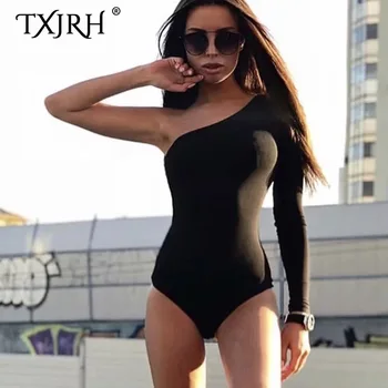 TXJRH Sexy One Shoulder Oblique Collar Body Siamese Long Sleeve Skinny Tight Rompers Bodysuits Slim Undershirt Playsuits 3 Color
TXJRH Sexy One Shoulder Oblique Collar Body Siamese Long Sleeve Skinny Tight Rompers Bodysuits Slim Undershirt Playsuits 3 Color