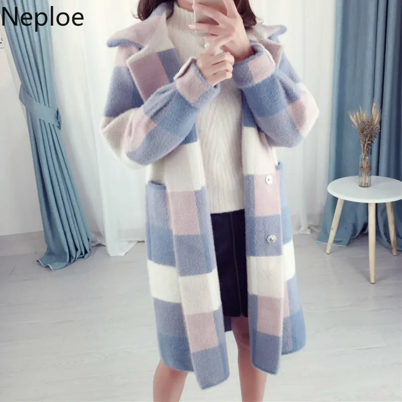 Neploe Imitation Water Velvet Maxi Plaid Coat Cardigan Female Autumn Winter New Loose Hooded Sweater Patch Thick Clothes 46176
Neploe Imitation Water Velvet Maxi Plaid Coat Cardigan Female Autumn Winter New Loose Hooded Sweater Patch Thick Clothes 46176