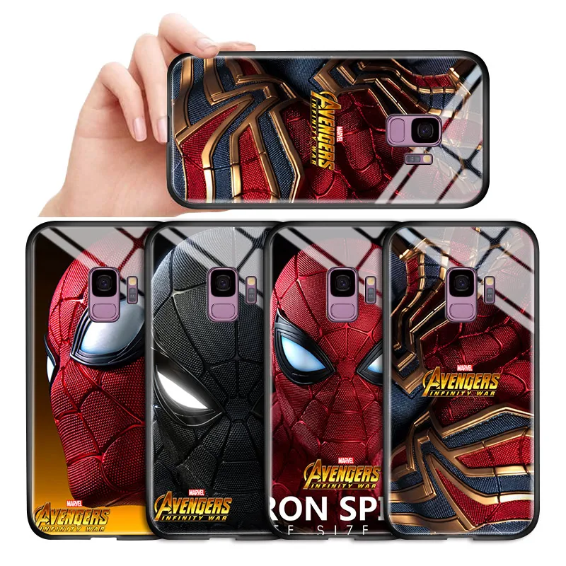 Мягкий чехол для Samsung Galaxy J4 J6 Plus J8 2018 Core Marvel Superhero Spiderman глянцевый из закаленного