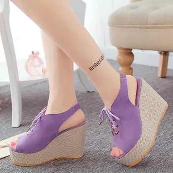 2020 Women Wedges Sandals Hot Platform Sandal Female Comfortable Flock Leather Sandalias Platforma Ladies Stripper Shoes Koturny
2020 Women Wedges Sandals Hot Platform Sandal Female Comfortable Flock Leather Sandalias Platforma Ladies Stripper Shoes Koturny