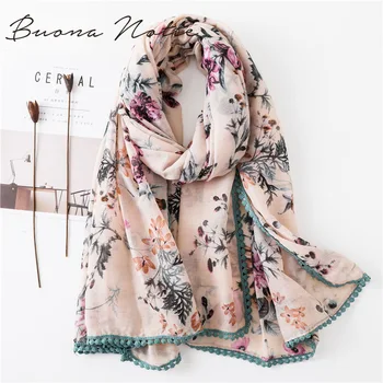 floral flower print viscose scarf with lace pom pom trim women thin long silk scarves summer lady fashion sunscreen shawl wraps 
floral flower print viscose scarf with lace pom pom trim women thin long silk scarves summer lady fashion sunscreen shawl wraps