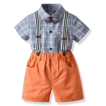 Kids Fashion Infant Children Baby Boys Gentleman Clothes Suits lattice Bow Short Sleeve Shirts Tops+ Casual Overalls Pants 3Pcs
Kids Fashion Infant Children Baby Boys Gentleman Clothes Suits lattice Bow Short Sleeve Shirts Tops+ Casual Overalls Pants 3Pcs
