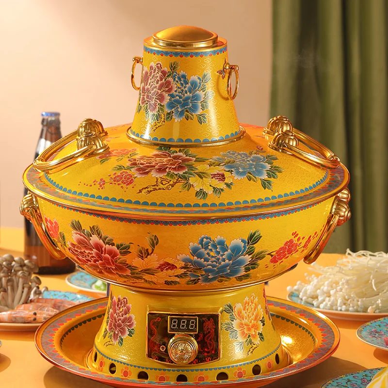 Hot Pot Electric Grill Dual-Use Charcoal Old-Fashioned Pure Copper Household Old Beijing Instant-Boiled Mutton Dedicated
Hot Pot Electric Grill Dual-Use Charcoal Old-Fashioned Pure Copper Household Old Beijing Instant-Boiled Mutton Dedicated