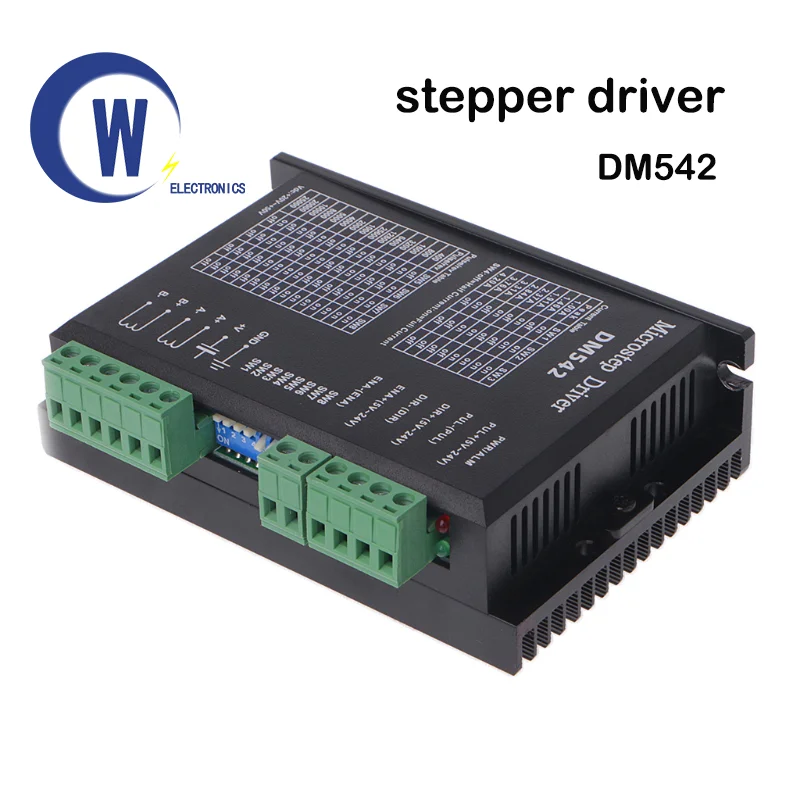 

DM542 Stepper Motor Controller Leadshine 2-phase Digital Stepper Motor Driver 18-48 VDC Max. 4.2A for 57 86 Series Motor.