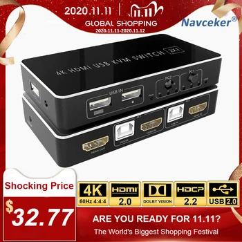 2020 4K 60Hz HDMI KVM Switch 2 Port 4K USB Switch KVM Switcher for Sharing Printer Keyboard Mouse TV KVM Splitter Switch HDMI
2020 4K 60Hz HDMI KVM Switch 2 Port 4K USB Switch KVM Switcher for Sharing Printer Keyboard Mouse TV KVM Splitter Switch HDMI