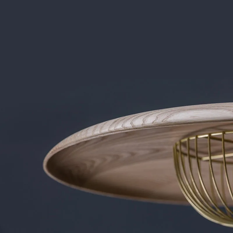Modern UFO Pendant Light Dining Room Kitchen Restaurant Pendant Lamp Wood Texture Metal Pendant Light Loft Vintage Lights (12)