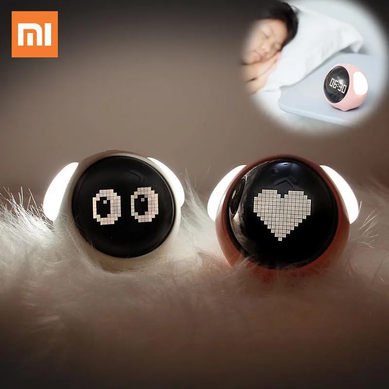 2021 Xiaomi Cute Expression Alarm Clock Multifunctional Bedside Voice Control Night Light Snooze Chargeable Child | Электроника