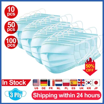 10/50/100Pcs 3-Layers Filter Disposable Adult Mask Women Men Protection Respirator Mask Face Mouth Breathing Safety Masks
10/50/100Pcs 3-Layers Filter Disposable Adult Mask Women Men Protection Respirator Mask Face Mouth Breathing Safety Masks