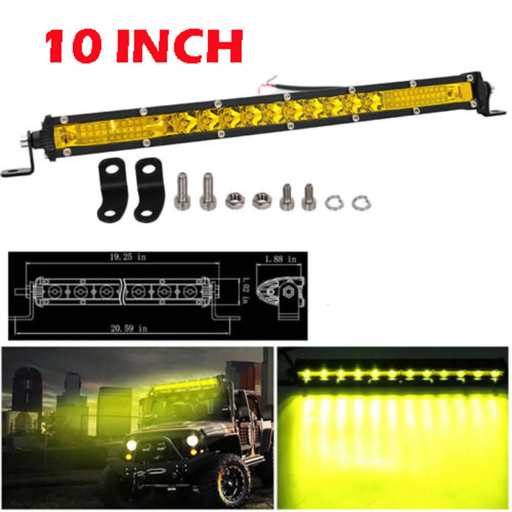 1x 10-Inch Ultra-Slim 26LED Light Bar Yellow Combo Spot Beam 78W 10-30V Suitable For DC 12V 24V IP 67 Waterproof Car Lamp
1x 10-Inch Ultra-Slim 26LED Light Bar Yellow Combo Spot Beam 78W 10-30V Suitable For DC 12V 24V IP 67 Waterproof Car Lamp