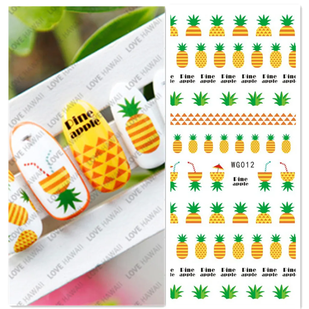 Newest WG012 Dineapple design nail art sticker decal stamping back gule DIY nail decoration tips
Newest WG012 Dineapple design nail art sticker decal stamping back gule DIY nail decoration tips
