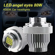 NEW Headlights Bulb CREE LED Halo Ring Angel Eye Bulb 80W 6000K 4800LM Decoding for BMW E60LCI Car Headlight Chips Fast delivery
NEW Headlights Bulb CREE LED Halo Ring Angel Eye Bulb 80W 6000K 4800LM Decoding for BMW E60LCI Car Headlight Chips Fast delivery