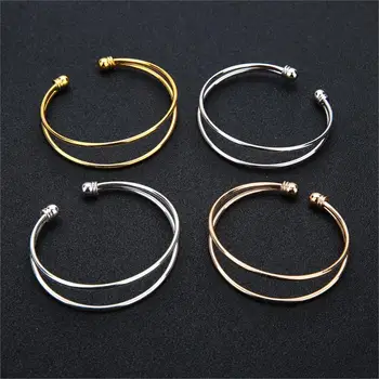 2pcsCopper Bracelet Open Double Layer Fashion Simple Neutral Adjustable Bracelet Jewelry Accessories Gold/Silver/KC gold/Rhodium
2pcsCopper Bracelet Open Double Layer Fashion Simple Neutral Adjustable Bracelet Jewelry Accessories Gold/Silver/KC gold/Rhodium